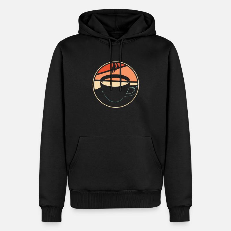Café Café - Sweat à capuche Premium bio Homme - noir