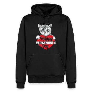 Valentinstag-Geschenk 14. Februar Süsse Katze - Männer Premium Bio Hoodie - Schwarz - Vorne - Nico (187cm)
