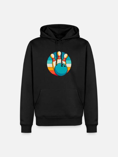 Bowling Bowlen Bowler - Männer Premium Bio Hoodie - Schwarz