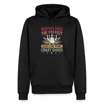 LE BOWLING : L’EXCUSE PARFAITE POUR DES CHAUSSURES FOLLES - Sweat à capuche Premium bio Homme - noir - Devant - Nico (187cm)