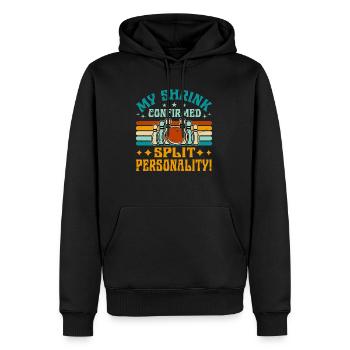 Bowler - My Shrink Confirmed - Split Personality - Männer Premium Bio Hoodie - Schwarz - Vorne - Nico (187cm)