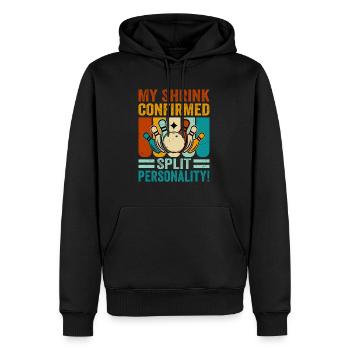 My Therapist Is Right Split Personality - Männer Premium Bio Hoodie - Schwarz - Vorne - Nico (187cm)