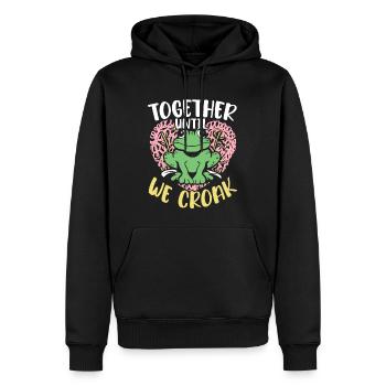 February 14 Valentine's Day Gift Funny Frog - Men’s Premium Organic Hoodie - black - Front - Nico (187cm)
