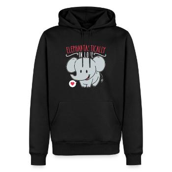 14. Februar Valentinstags-Geschenk Süsser Elefant - Männer Premium Bio Hoodie - Schwarz - Vorne - Nico (187cm)
