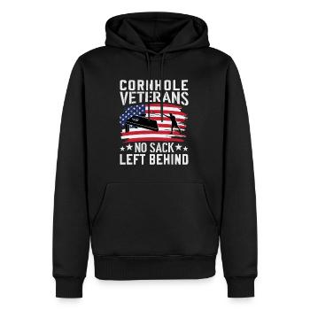 Cornhole Veteran - Kein Sack Bleibt Zurück - Männer Premium Bio Hoodie - Schwarz - Vorne - Nico (187cm)