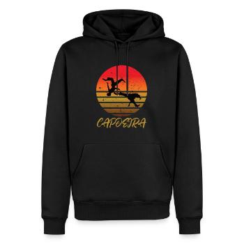 Capoeira - Sweat à capuche Premium bio Homme - noir - Devant - Nico (187cm)