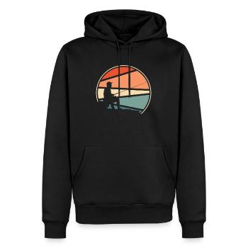 Pêche à la ligne - Sweat à capuche Premium bio Homme - noir - Devant - Nico (187cm)