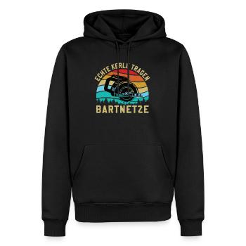 Forstwirtschaft Waldarbeiter Spruch Echte Kerle - Männer Premium Bio Hoodie - Schwarz - Vorne - Nico (187cm)