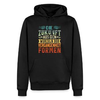 Inspirierender Spruch - Holzverarbeitung Holz - Männer Premium Bio Hoodie - Schwarz - Vorne - Nico (187cm)