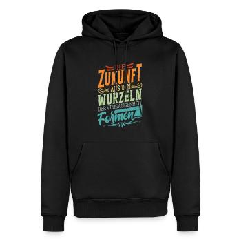 Inspirierender Spruch - Holzverarbeitung Holz - Männer Premium Bio Hoodie - Schwarz - Vorne - Nico (187cm)
