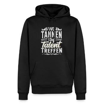 Retro Förster Waldarbeiter Spruch - Tanne - Männer Premium Bio Hoodie - Schwarz - Vorne - Nico (187cm)