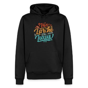 Retro Förster Waldarbeiter Spruch - Lärche - Männer Premium Bio Hoodie - Schwarz - Vorne - Nico (187cm)