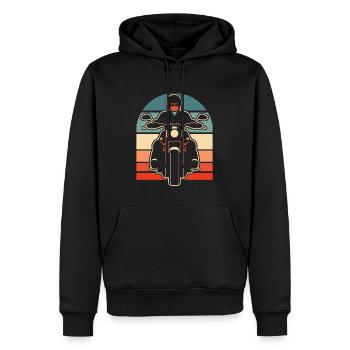 Motorrad Biker Motorbike - Männer Premium Bio Hoodie - Schwarz - Vorne - Nico (187cm)