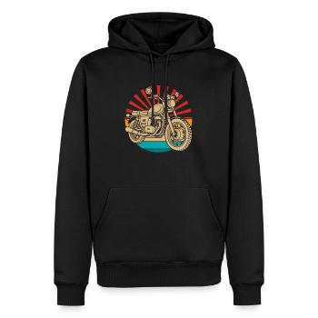 Moto Motard Motard - Sweat à capuche Premium bio Homme - noir - Devant - Nico (187cm)