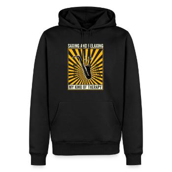 Saxofon Musik - Saxing And Relaxing - Männer Premium Bio Hoodie - Schwarz - Vorne - Nico (187cm)