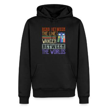 Dicton de rat de bibliothèque - lecteur de livre passionné - Sweat à capuche Premium bio Homme - noir - Devant - Nico (187cm)