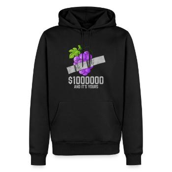 Ruban adhésif pamplemousse amant citation drôle - Sweat à capuche Premium bio Homme - noir - Devant - Nico (187cm)