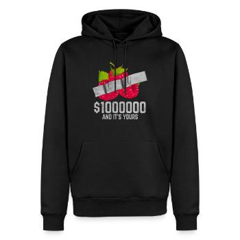 Duct Tape Raspberry Fruit Lover Funny Quote - Männer Premium Bio Hoodie - Schwarz - Vorne - Nico (187cm)