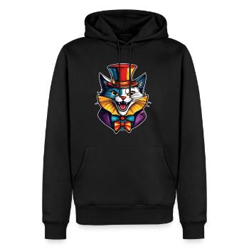 Cool Horror Clown Cat - Men’s Premium Organic Hoodie - black - Front - Nico (187cm)