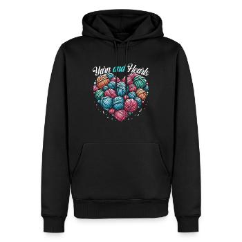 14. Februar Valentinstag Häkeln Stricken Nähen - Männer Premium Bio Hoodie - Schwarz - Vorne - Nico (187cm)