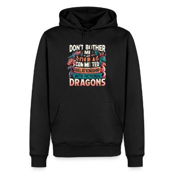 Fictional Dragons – A Committed Relationship - Men’s Premium Organic Hoodie - black - Front - Nico (187cm)