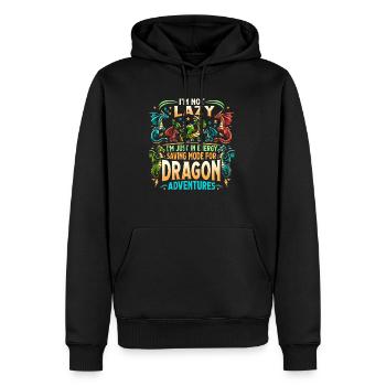 Dragon Adventures – I'm Not Lazy - Drachen Bücher - Männer Premium Bio Hoodie - Schwarz - Vorne - Nico (187cm)