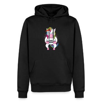 Gamer Gaming Gamer Unicorn - Männer Premium Bio Hoodie - Schwarz - Vorne - Nico (187cm)
