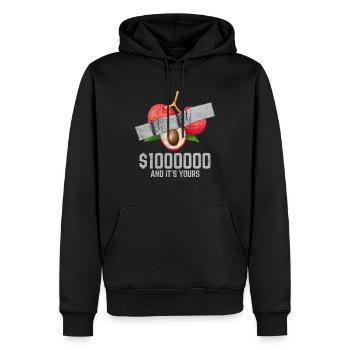 Klebeband Litschi Fruchtliebhaber Lustiges Zitat - Männer Premium Bio Hoodie - Schwarz - Vorne - Nico (187cm)