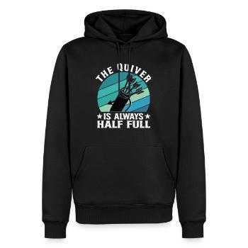 Lustiger Bogenschießen Spruch - Quiver is full - Männer Premium Bio Hoodie - Schwarz - Vorne - Nico (187cm)