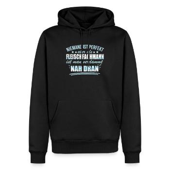 Lustige Fleischfachmann Arbeiter Metzger - Men’s Premium Organic Hoodie - black - Front - Nico (187cm)