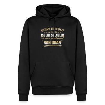 Lustige Isolierspengler Beruf Arbeit Dämmung - Men’s Premium Organic Hoodie - black - Front - Nico (187cm)