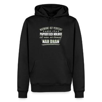 Lustige Papiertechnologe Arbeit Papierherstellung - Men’s Premium Organic Hoodie - black - Front - Nico (187cm)