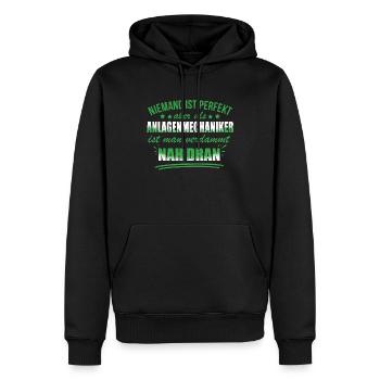 Lustige Anlagenmechaniker Beruf Installation - Men’s Premium Organic Hoodie - black - Front - Nico (187cm)