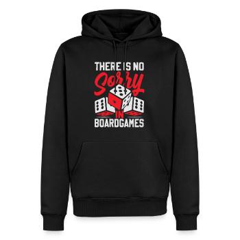 There Is No Sorry In Board Games - Männer Premium Bio Hoodie - Schwarz - Vorne - Nico (187cm)