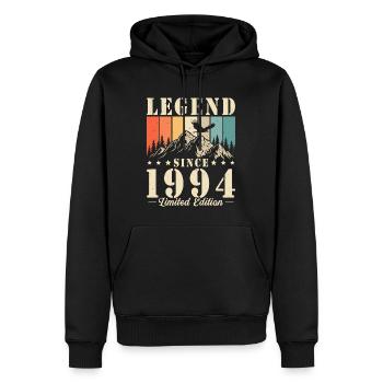 Légende depuis 1994 Vintage cadeau d’anniversaire - Sweat à capuche Premium bio Homme - noir - Devant - Nico (187cm)