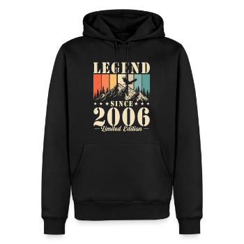 Légende depuis 2006 Vintage cadeau d’anniversaire - Sweat à capuche Premium bio Homme - noir - Devant - Nico (187cm)