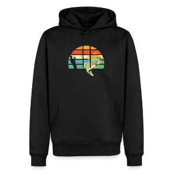 Pêche à la ligne - Sweat à capuche Premium bio Homme - noir - Devant - Nico (187cm)