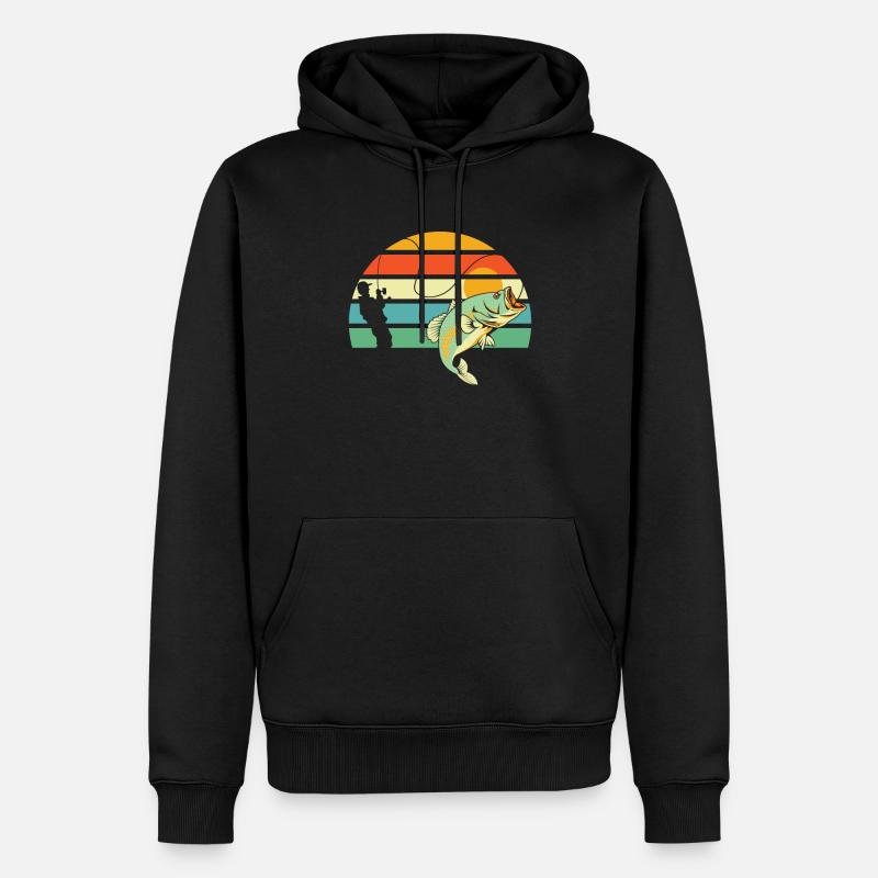 Pêche à la ligne - Sweat à capuche Premium bio Homme - noir