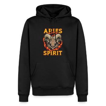 Bélier Feu Feu - Sweat à capuche Premium bio Homme - noir - Devant - Nico (187cm)