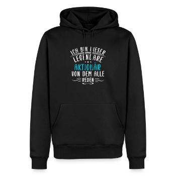 Lustige Aktionär Sprüche Börse Investor Finanzen - Sweat à capuche Premium bio Homme - noir - Devant - Nico (187cm)