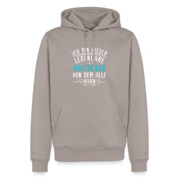 Lustige Bootbauer Sprüche Schiff Wasser Handwerk - Männer Premium Bio Hoodie - Taupe - Vorne - Nico (187cm)