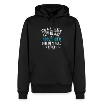 Lustige Bootbauer Sprüche Schiff Wasser Handwerk - Men’s Premium Organic Hoodie - black - Front - Nico (187cm)