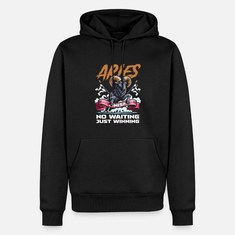 Widder Lustig Astrologie - Männer Premium Bio Hoodie - Schwarz