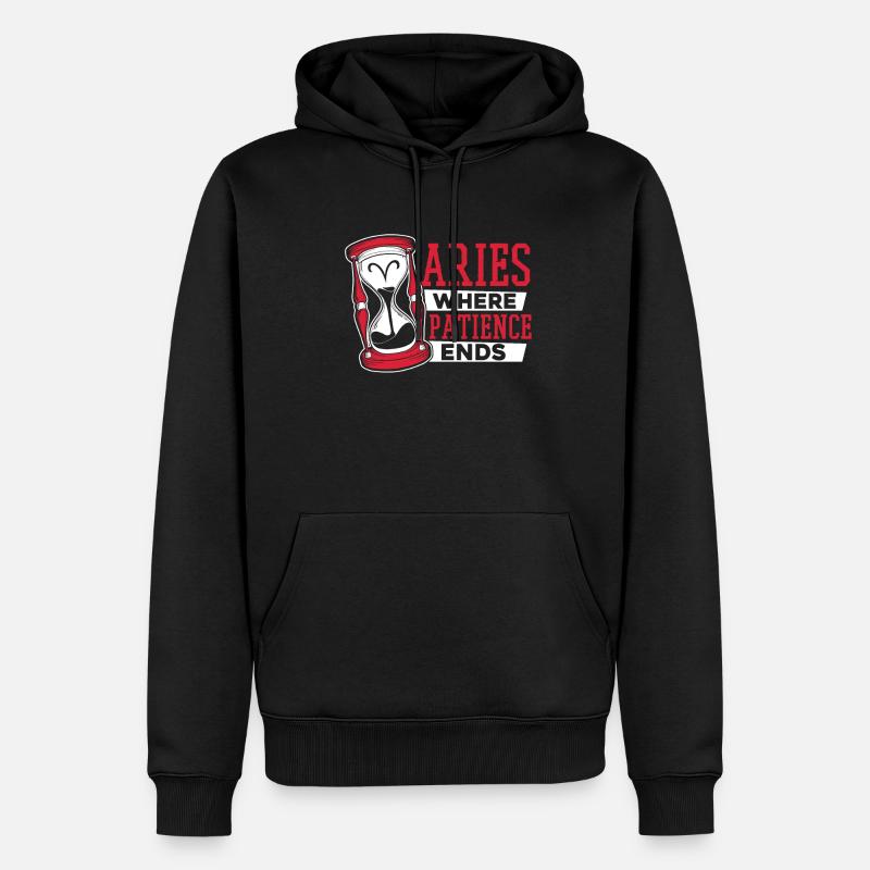 Widder Astrologie - Männer Premium Bio Hoodie - Schwarz