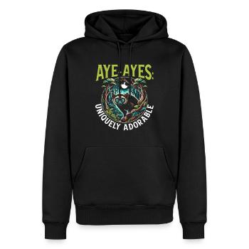 Aye Aye Lemur Süsser Affe Madagaskar - Männer Premium Bio Hoodie - Schwarz - Vorne - Nico (187cm)