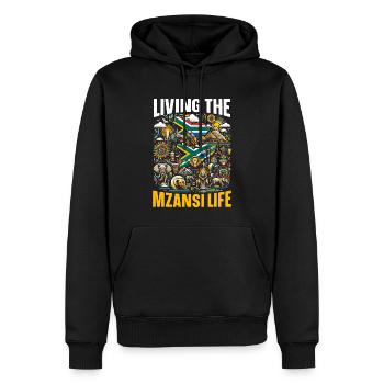 Südafrika Pride Südafrikanische Flagge Mzansi Life - Männer Premium Bio Hoodie - Schwarz - Vorne - Nico (187cm)