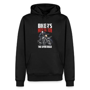 Motorrad Biker Motorbike Motorcycle Therapy - Men’s Premium Organic Hoodie - black - Front - Nico (187cm)