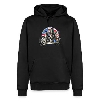 Moto Motard Motard - Sweat à capuche Premium bio Homme - noir - Devant - Nico (187cm)