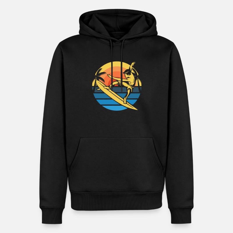 Surfer Surfen - Männer Premium Bio Hoodie - Schwarz