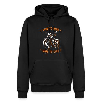 Moto Motard Moto - Sweat à capuche Premium bio Homme - noir - Devant - Nico (187cm)